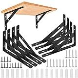 8 Piezas Soportes para Estantes de Pared, Escuadra para Estanterías, Soportes Estantes Triangulares de 90 Grados Angular de Montaje en Pared Pesados para Cocina Libros Estante, 150x95 mm