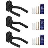 Newnaer Soporte Pared Guitarra Oporte de Guitarra Guitar Hanger Colgador de Guitarra Eléctrica Acustica Tamaño Ajustable Para Colgar Guitarra en Pared o Perchero (3 Piezas)