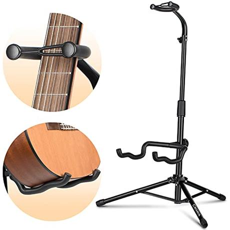 CAHAYA Soporte de Guitarra Universal con Altura Ajustable de 74-98cm Stand para Guitarra Universal Compatible con Guitarras Acustica Electrica Española Ukelele Banjo Bajo Modelo CY0253