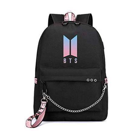 NA BTS Volume USB Mochila BTS Bangtan Niños configuración lateral de la mochila interfaz USB y conector para auriculares de carga deporte viaje para estudiantes senderismo mochila mochila escolar