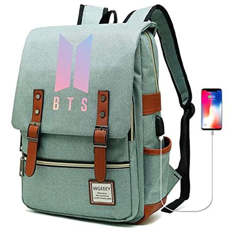 Kpop BTS School Backpack Merchandise, Adecuado para los estudiantes, BTS Bolsa de Libro Mochila de ordenador portátil casual para for Army Gifts