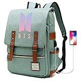 Kpop BTS School Backpack Merchandise, Adecuado para los estudiantes, BTS Bolsa de Libro Mochila de ordenador portátil casual para for Army Gifts