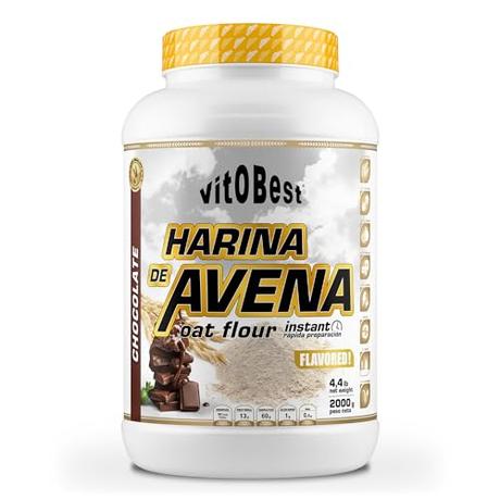 Harina de Avena Sabores Variados - Suplementos Alimentación y Suplementos Deportivos - Vitobest (Chocolate, 2 Kg)