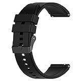 Vanrain Correa para Amazfit GTR 4/GTR 3/GTR 3 Pro/GTR 2e/GTR 2/GTR 47mm/Amazfit Stratos 3/Stratos 2/Pace/Zepp Z, 22mm Silicona Suave Correas de Repuesto Correas de Reloj Deportivas Ajustables, Negro