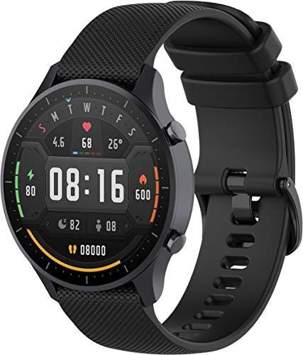 NeatCase Correa de Reloj Compatible con Amazfit Pace/Stratos/GTR 47mm, Impermeable Reemplazo Correas Reloj Silicona Banda (22mm, Negro)