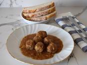 Albóndigas salsa cebolla brandy