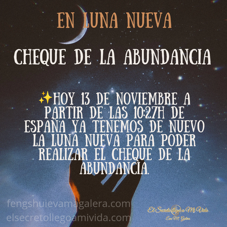 Hoy 13 noviembre cheque de la Abundancia