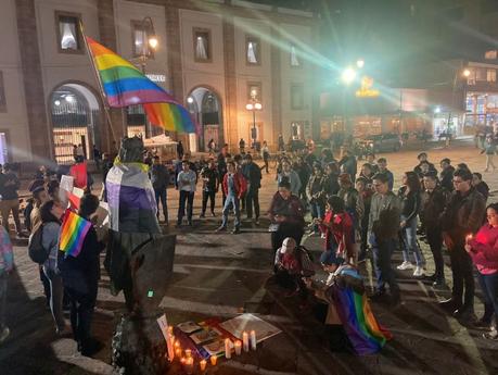 Comunidad LGBTI+ en SLP realiza memorial y exigen justicia por la Muerte de Ociel Baena Saucedo,