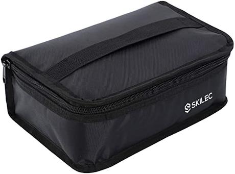 SKILEC Bolsa Termica Porta Alimentos - Nevera Portatil Pequeña para llevar Comida al Trabajo, Camping, Playa - Bolsa Almuerzo Isotermica con Aislamiento (Negro)