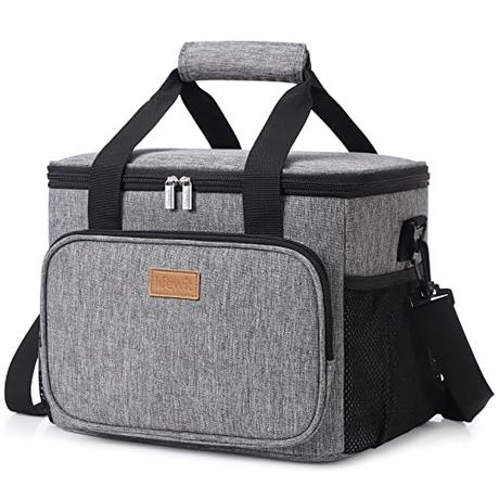 Lifewit 15L Bolsa de Enfriamiento,Bolsa Isotermica de Almuerzo Nevera para Alimentos Frutas Porta de Comida con Forro Plástico Aislamiento Térmico,Genial para Playa,Picnic,Camping,Barbacoa,Gris