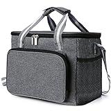 Bolsa Térmica Porta Alimentos 15L, Bolsa Comida Trabajo, Nevera Pequeña Portatil para Camping, Playa, Oficina, Escuela, Gris