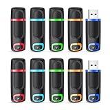 Pendrive 8GB 10 Pack, Vansuny 10 Unidades Pendrive 8 GB 2.0 Memoria USB con indicador LED y Tapa (8GB, 5 Colors)