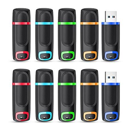 Pendrive 8GB 10 Pack, Vansuny 10 Unidades Pendrive 8 GB 2.0 Memoria USB con indicador LED y Tapa (8GB, 5 Colors)