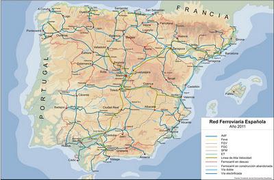 1855 - 2011: evolución de la red ferroviaria española