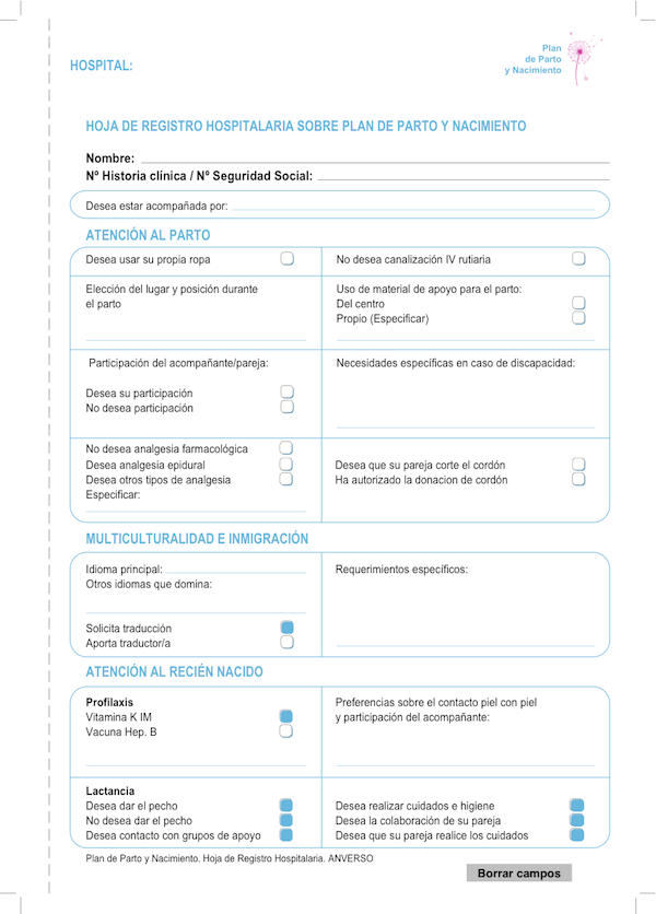 Plan de Parto y Nacimiento, indispensable