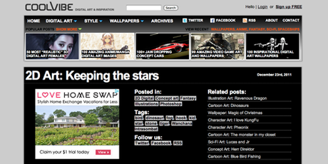 Coolvibe Siempre he buscado la inspiración hecha imagen. Por eso CoolVibe.Com es el sitio ideal para buscar las mejores ilustraciones en distintos formatos. Muchas veces he quedado asombrado con sus enlaces, los que sin duda escogen con pinzas.