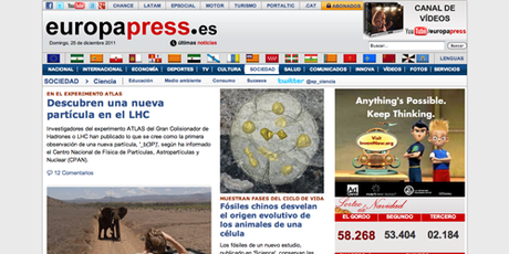 EuropaPress EuropaPress.Com posee temas algo distintos a los demás sitios. Posee una marcada orientación a la Astronomía, pero también de otras noticias muy interesantes que no siempre destacan los otros sitios. Es un sitio limpio y optimista en su línea editorial (Tecnología).