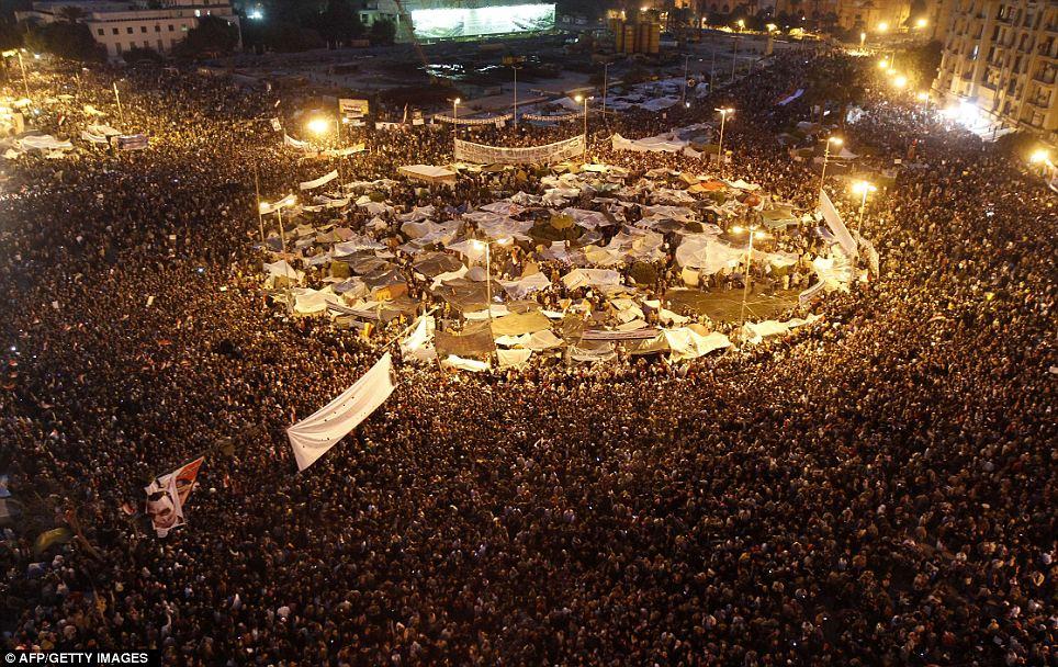 TOO MANY TO BE IGNORED: Hundreds of thousands of anti-government demonstrators crowd Cairo's Tahrir square on February 8 