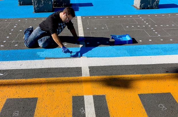 proceso de pintado de Stortorget