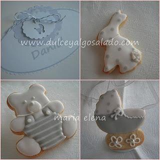 galletas decoradas bebe...gris-blanco II y Sorteo!!!!