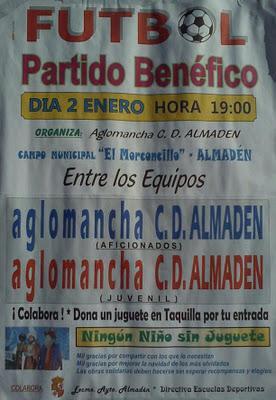 Hoy, partido de fútbol benéfico en Almadén