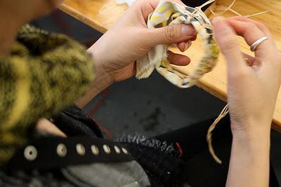 Floreros con tejidos