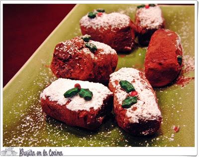 Minileños de chocolate y pasas