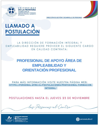¡ACTUALIZADO!    OPORTUNIDADES DE EMPLEOS PARA ORIENTADORES EN CHILE. Semana del 13 al 19-11-2023. (https://lagavetadelorientador.blogspot.com)
