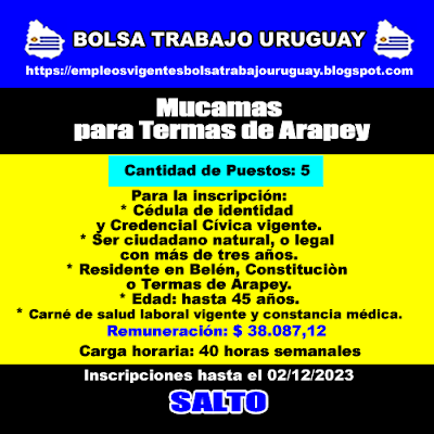 Mucamas para Termas de Arapey Mucamas para Termas de Arapey