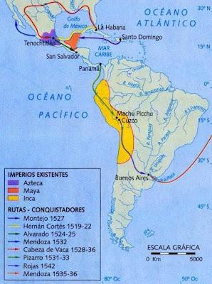 El Encuentro de Dos Mundos: Las Rutas de Conquistadores y la Resistencia de Imperios en América
