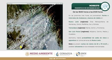 Pronóstico Meteorológico Advierte de Condiciones Invernales en la Mesa del Norte incluyendo SLP