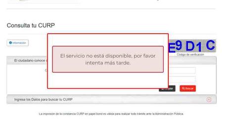Falla en la Plataforma del Gobierno de México Afecta la Obtención de CURP