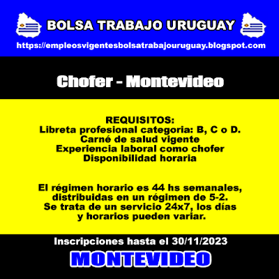 Chofer - Montevideo Chofer - Montevideo