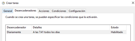 Mecanismos para automatizar copias de seguridad en la nube con Dataprius Generar tarea desencadonador