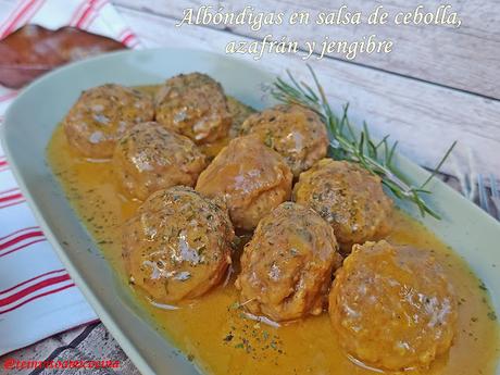 Albóndigas en salsa de cebolla, azafrán y jengibre Albóndigas en salsa de cebolla, azafrán y jengibre