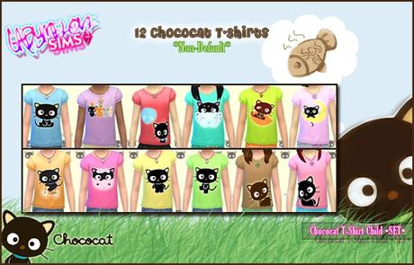 Sims 4 CC | Clothing: Chococat T-Shirt for Child | Gabymelove Sims | Download, descargar, free, gratis, mod, mods, contenido personalizado, custom content, CAS, CUS, cloth, clothes, choco, cat, gato, ropa, vestimenta, Sanrio, hello kitty, camiseta, blusa, shirt, children, girl, chica, niña, niñas, chicas, girls