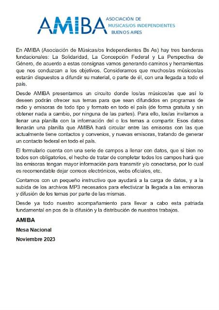 AMIBA: Circuito de difusión de músicos independientes