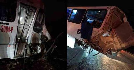 Grave accidente en la Carretera a Villa de Reyes: Dos Camiones de Transporte de Personal Colisionan