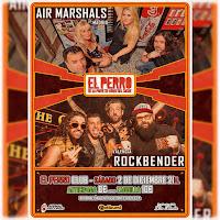 Concierto de Rockbender y Air Marshals en El perro de la parte de atrás del coche