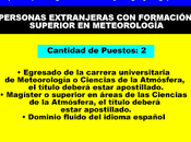 Personas extranjeras formación superior meteorología