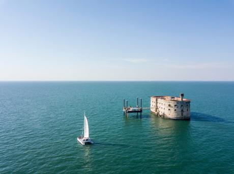 Vista aérea del fuerte Boyard, La Rochelle
