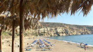 Vista desde la cabaña de la playa en Kommos Beach