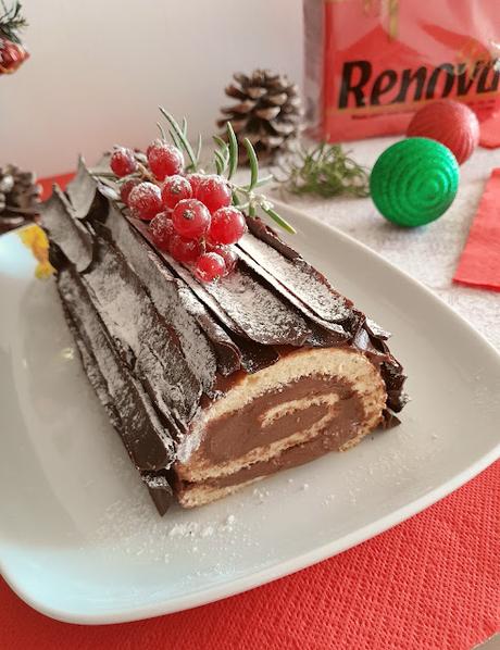 Tronco navideño de chocolate y mascarpone