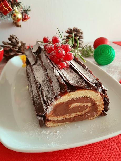 Tronco navideño de chocolate y mascarpone