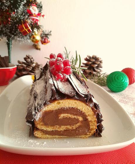 Tronco navideño de chocolate y mascarpone
