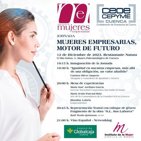 Teatro con enfoque de género, en la jornada ‘Mujeres Empresarias motor de futuro’ que acoge Cuenca el martes