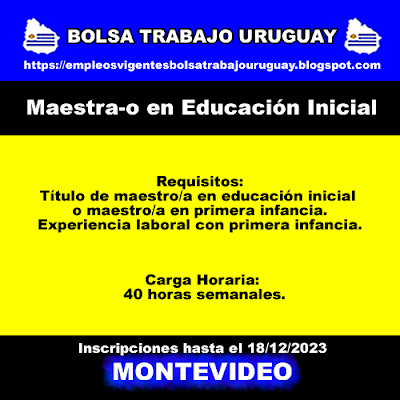 Maestra-o en Educación Inicial Maestra-o en Educación Inicial