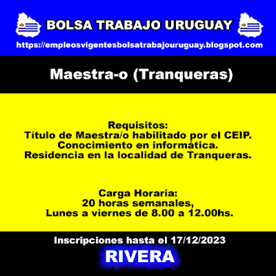 Maestra-o (Tranqueras)