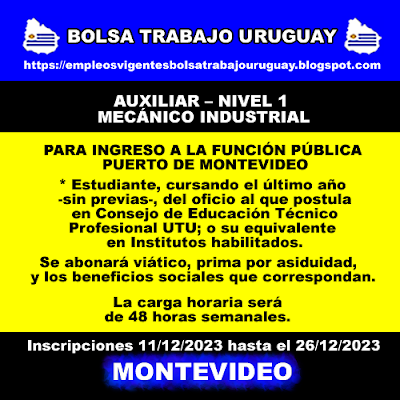 AUXILIAR – NIVEL 1 MECÁNICO INDUSTRIAL