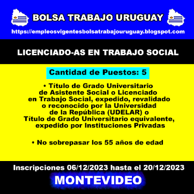 LICENCIADO-AS EN TRABAJO SOCIAL